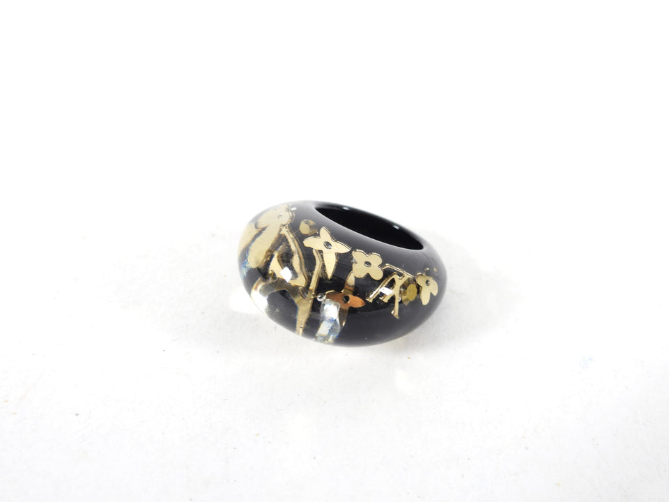 Louis Vuitton Resin Gold Initial Ring - 5.5