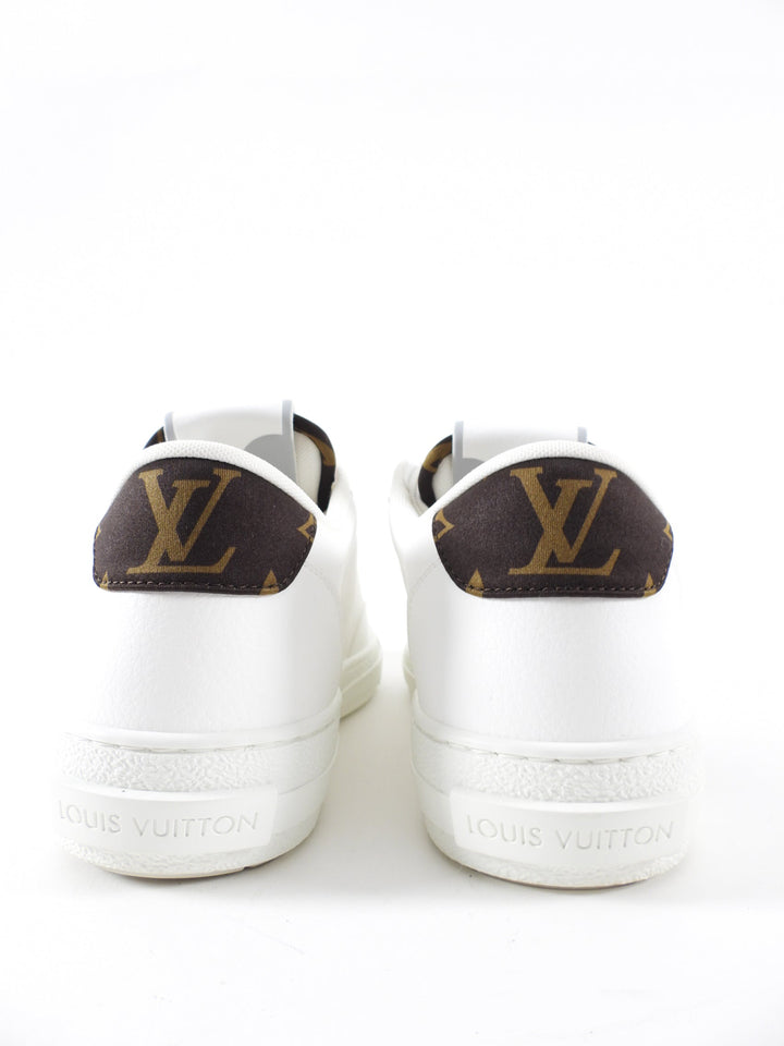 Louis Vuitton White Leather Low Top Monogram Charlie Sneaker - 36.5