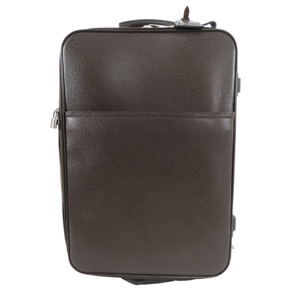 Louis Vuitton Brown Taiga Leather Pegase 55 Travel Rolling Luggage