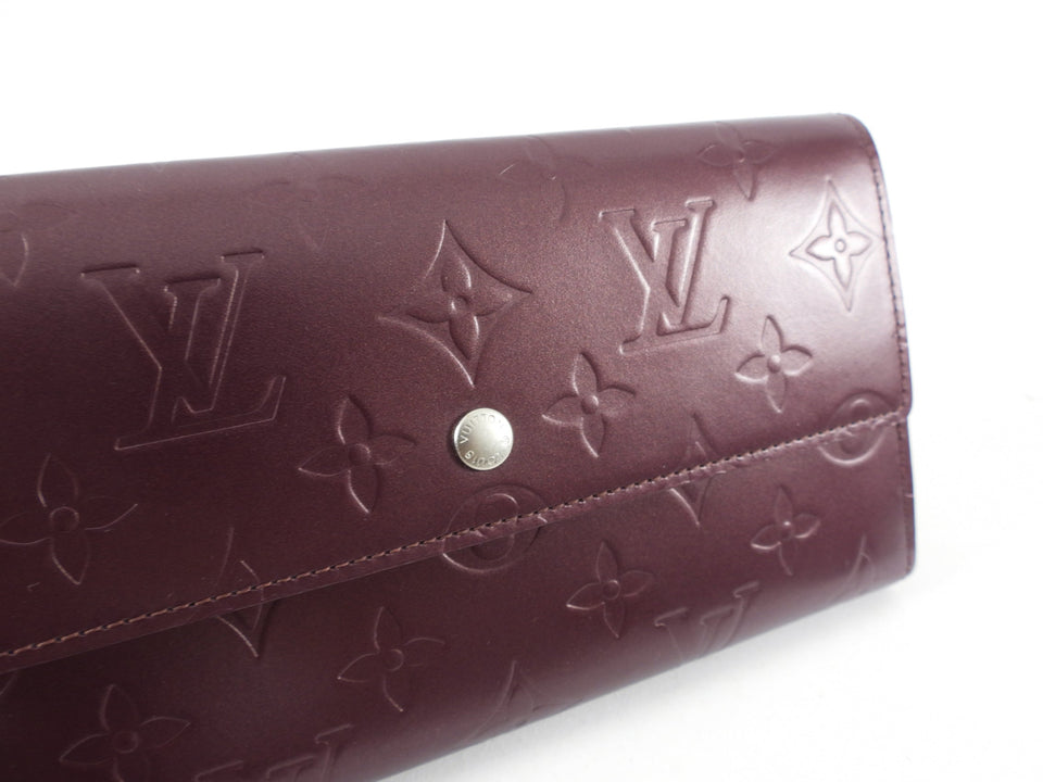 Louis Vuitton Monogram Burgundy Mat Tresor Porte Wallet