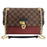 Louis Vuitton Vavin Chain PM Damier Ebene Burgundy Shoulder Bag