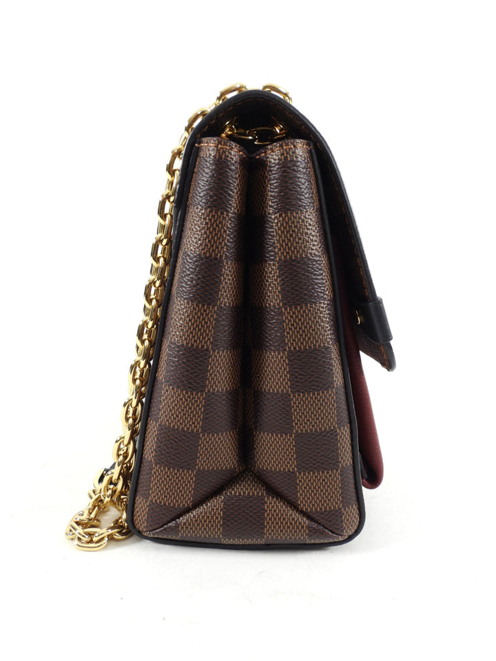 Louis Vuitton Vavin Chain PM Damier Ebene Burgundy Shoulder Bag