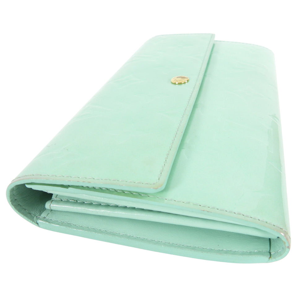 Louis Vuitton Mint Green Vernis Sarah Wallet