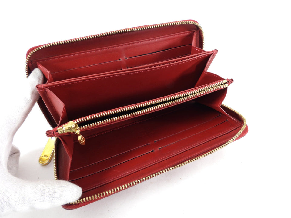 Louis Vuitton Red Vernis Monogram Zippy Continental Wallet