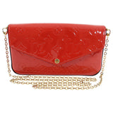 Louis Vuitton Cherry Red Vernis Felicie Pouch Pochette Bag