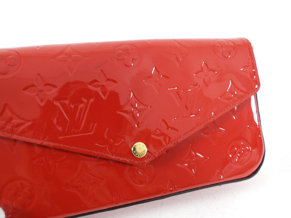 Louis Vuitton Cherry Red Vernis Felicie Pouch Pochette Bag