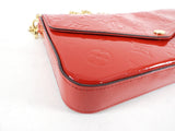 Louis Vuitton Cherry Red Vernis Felicie Pouch Pochette Bag