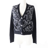 Chanel Cashmere igan COCO Button Black White