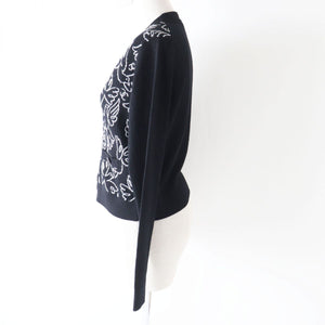 Chanel Cashmere igan COCO Button Black White