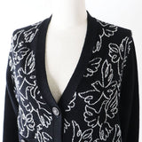 Chanel Cashmere igan COCO Button Black White