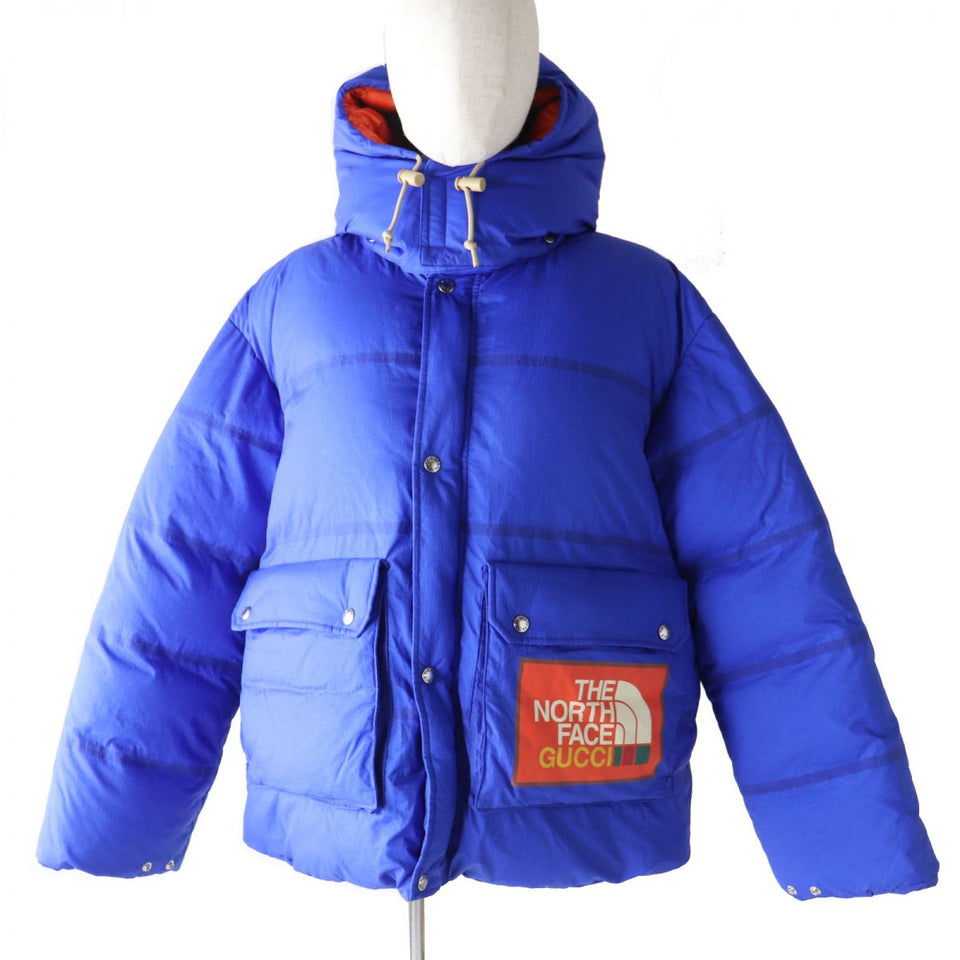 Gucci Down jacket Outer: 100% nylon, Lining: 100% nylon, Part: polyurethane, Filling: 80% down, Filling: 20% feather, Part: 100% polyester Outer: Blue<br>Lining: Orange Women M