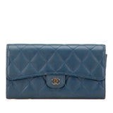 Chanel Coco Mark Matelasse Caviar Skin Long Wallet