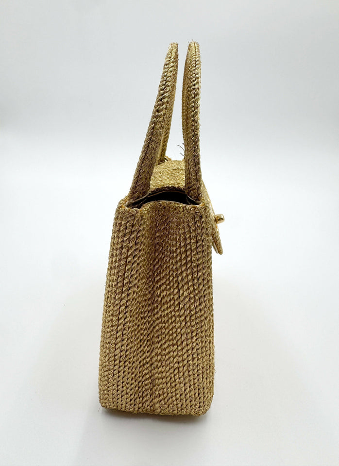 Chanel 1998 Vintage Woven Top Handle Bag