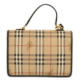 Luxury BurberrySs Nova Check Hand Bag PVC 2way Beige Auth mr100