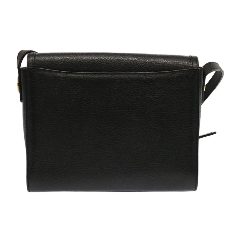 Luxury BurberrySs Shoulder Bag Leather Black Auth mr101