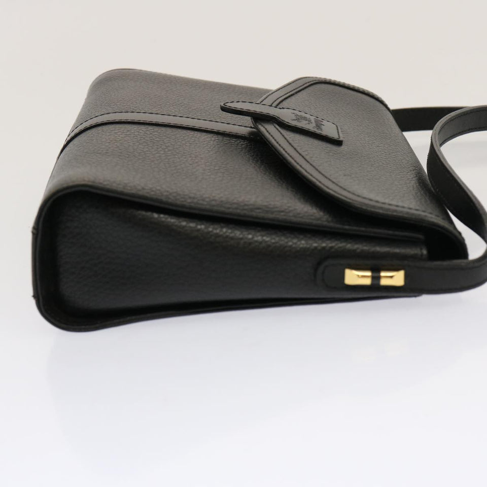 Luxury BurberrySs Shoulder Bag Leather Black Auth mr101