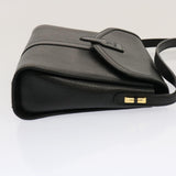 Luxury BurberrySs Shoulder Bag Leather Black Auth mr101