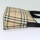 Luxury Burberry Nova Check Shoulder Bag PVC Leather Beige Auth mr252