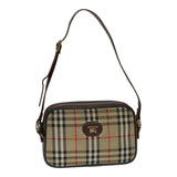Luxury BurberrySs Nova Check Shoulder Bag Canvas Beige Auth mr273