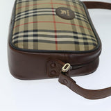Luxury BurberrySs Nova Check Shoulder Bag Canvas Beige Auth mr273