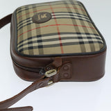 Luxury BurberrySs Nova Check Shoulder Bag Canvas Beige Auth mr273
