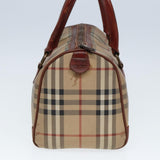 Luxury BurberrySs Nova Check Hand Bag PVC Leather Beige Auth mr276