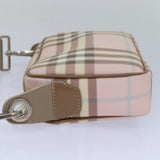 Luxury Burberry Nova Check Shoulder Bag Coated Canvas Pink Auth mr285