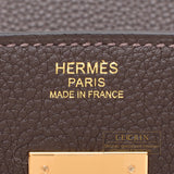 Hermes Birkin 25 Leather Gold Hardware Handbag Bag for Women (Grey Matt)