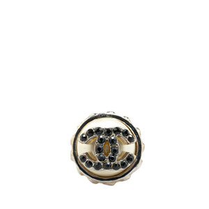 Chanel Metal Coco Mark Rhinestone Tie Pin