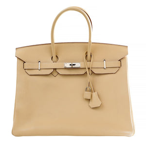 Hermes 35cm Parchment Togo Birkin w/ Palladium Hardware