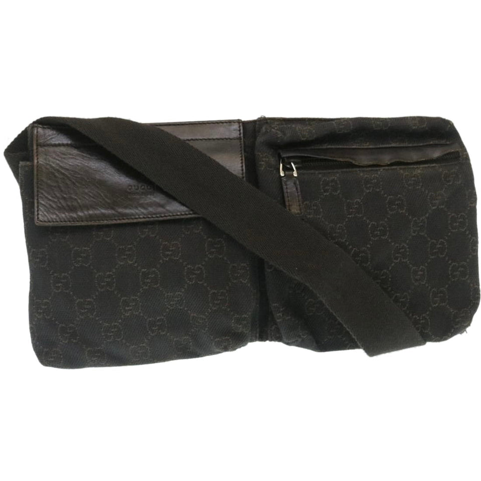 Gucci GG Canvas Waist Bag Dark Brown 28566 35115