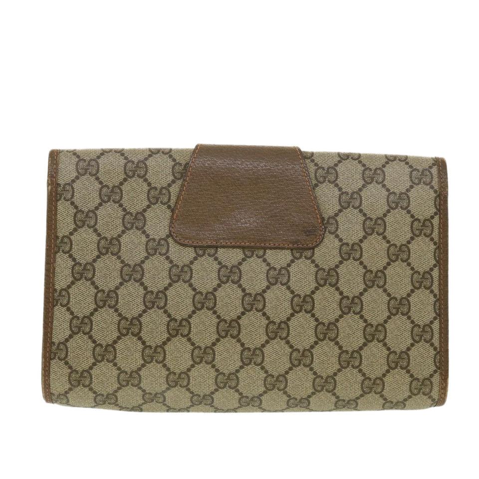 Gucci GG Canvas Web Sherry Line Clutch Bag Beige Red Green ny139