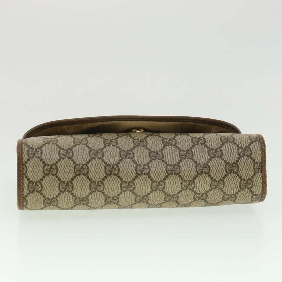 Gucci GG Canvas Web Sherry Line Clutch Bag Beige Red Green ny139