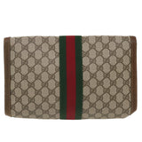 Gucci GG Canvas Web Sherry Line Clutch Bag Beige Red Green 37-02-3839 ny155