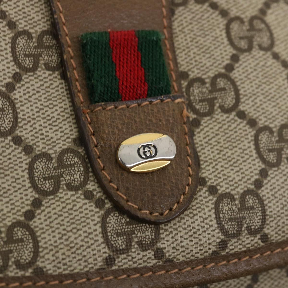 Gucci GG Canvas Web Sherry Line Clutch Bag Beige Red Green 8901031 ny173