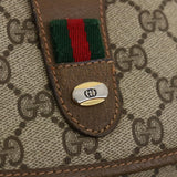 Gucci GG Canvas Web Sherry Line Clutch Bag Beige Red Green 8901031 ny173