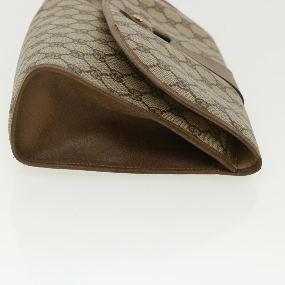 Gucci GG Canvas Web Sherry Line Clutch Bag Beige Red Green 8901031 ny173