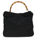 Gucci Bamboo Hand Bag Nylon 2way Black 1998 ny202
