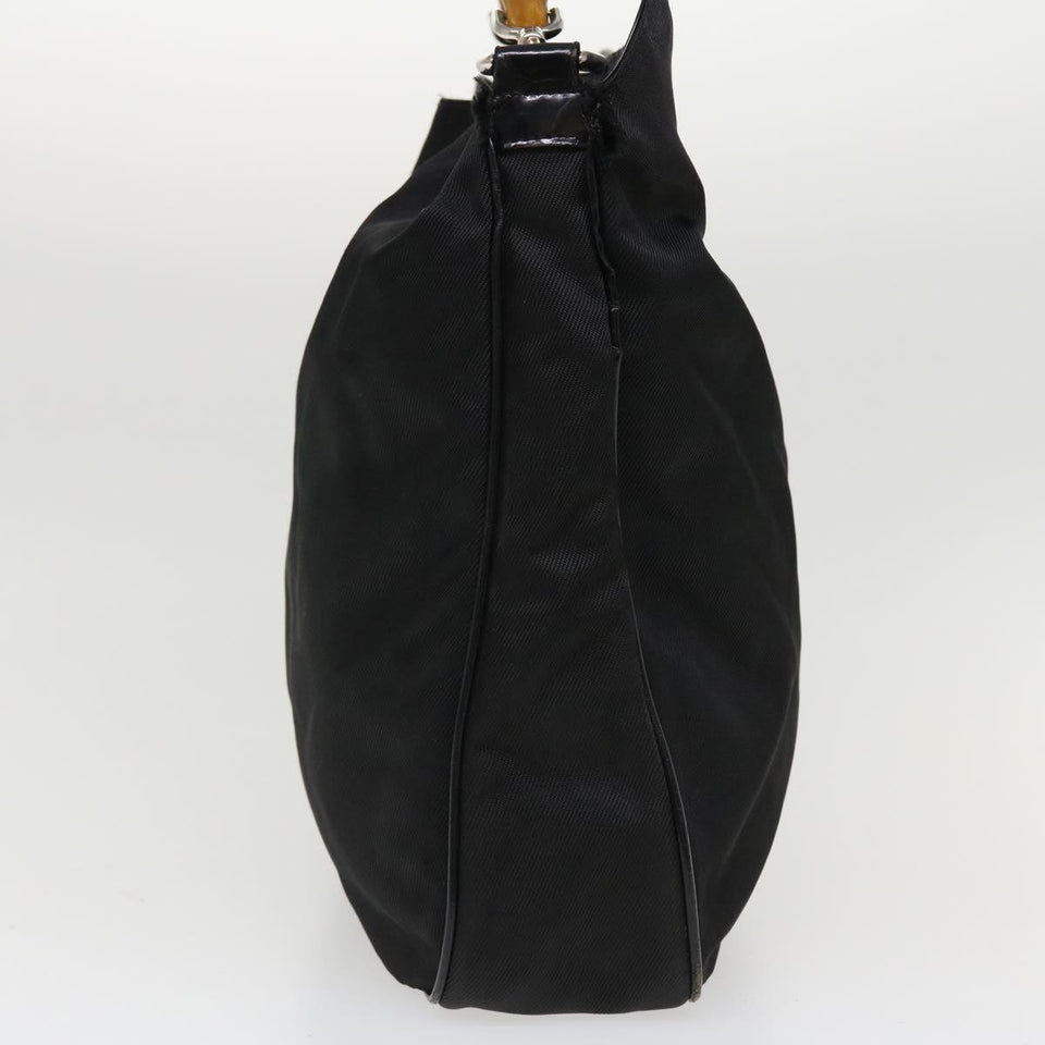 Gucci Bamboo Hand Bag Nylon 2way Black 1998 ny202