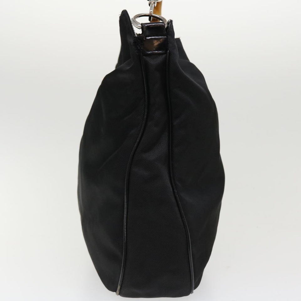 Gucci Bamboo Hand Bag Nylon 2way Black 1998 ny202