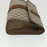 Gucci GG Canvas Web Sherry Line Clutch Bag Beige Red Green 89.01.007 ny216
