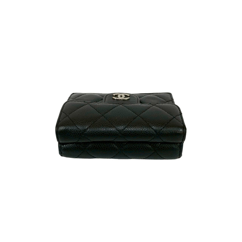 Chanel Matelassé Caviar Leather Trifold Wallet