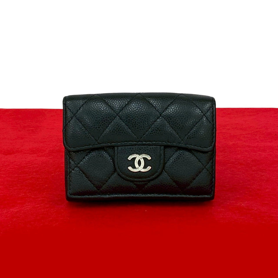 Chanel Matelassé Caviar Leather Trifold Wallet