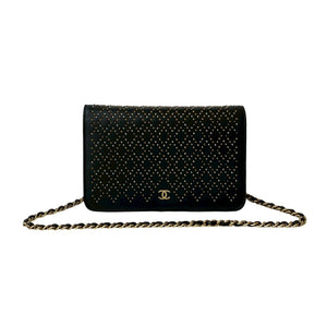 Chanel Grid Chain Wallet Leather 2way Wallet