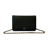 Chanel Grid Chain Wallet Leather 2way Wallet