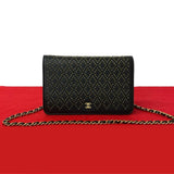 Chanel Grid Chain Wallet Leather 2way Wallet