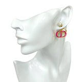 Christian Dior CD Logo Pearl Earrings