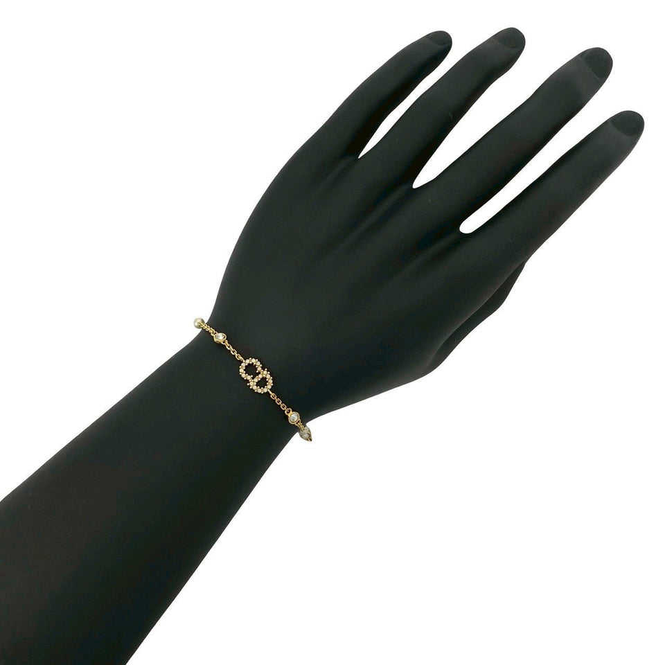 Christian Dior CD Logo Faux Pearl Bracelet