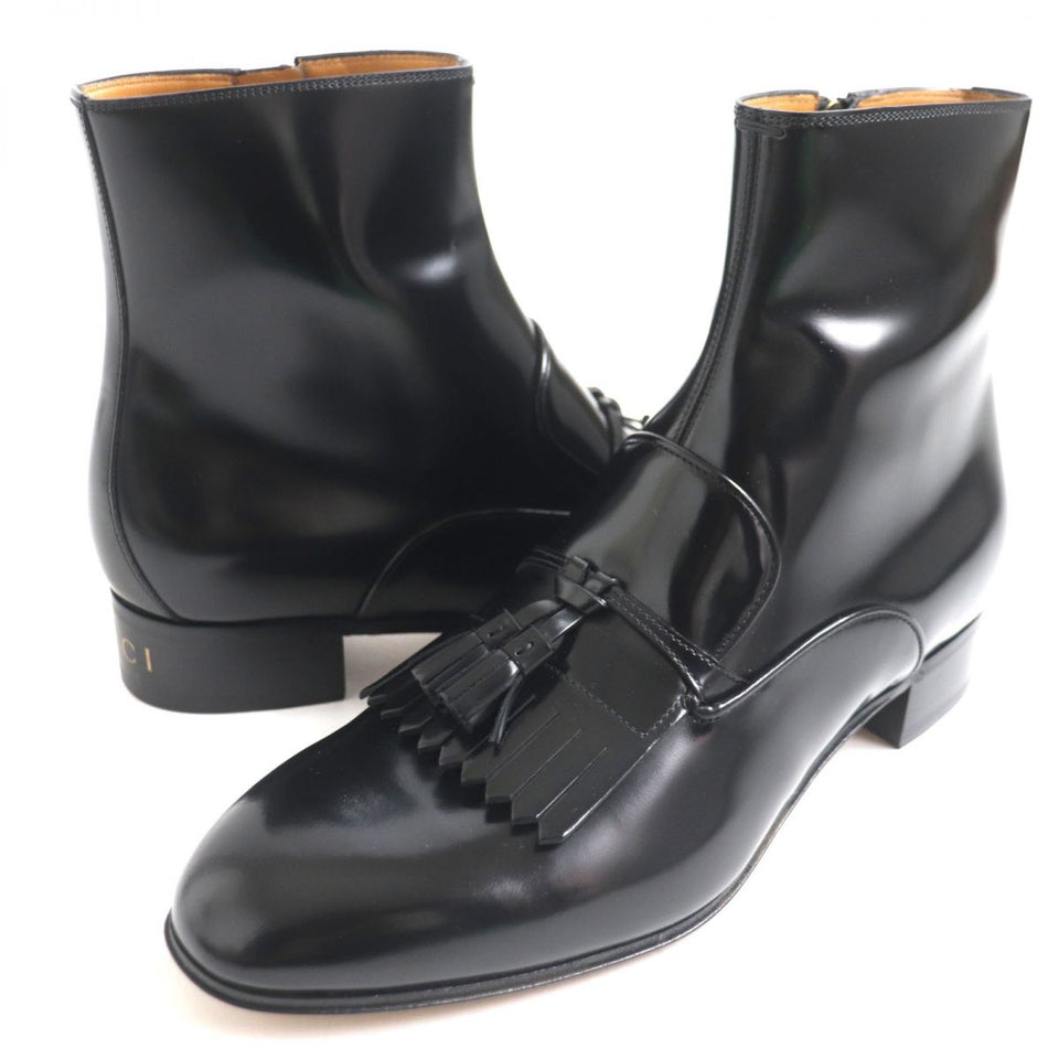 Gucci boots Patent leather black mens 9 1/2