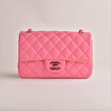 Chanel Quilted Pink Lambskin Single Flap Mini Bag